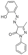 structure of CAS# 10010-74-9, 2,4-Dihydro-4-[(2-Hydroxyphenyl)Azo]-5-Methyl-2-Phenyl-3H-Pyrazol-3-One;5-Methyl-4-[2-(6-Oxo-1-Cyclohexa-2,4-Dienylidene)Hydrazinyl]-2-Phenyl-4H-Pyrazol-3-One;5-Methyl-4-[(N'e)-N'-(6-Oxo-1-Cyclohexa-2,4-Dienylidene)Hydrazino]-2-Phenyl-4H-Pyrazol-3-One;5-Methyl-4-[N'-(6-Oxo-1-Cyclohexa-2,4-Dienylidene)Hydrazino]-2-Phenyl-4H-Pyrazol-3-One