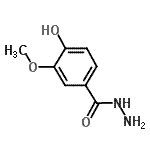 structure of CAS# 100377-63-7, 4-Hydroxy-3-Methoxybenzohydrazide;4-Hydroxy-3-methoxybenzhydrazide;4-Hydroxy-3-methoxy-benzoic acid hydrazide;4-Hydroxy-3-methoxybenzoic acid, hydrazide
