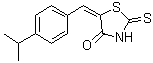 structure of CAS# 100393-19-9, (5E)-5-(4-Isopropylbenzylidene)-2-Thioxo-1,3-Thiazolidin-4-One;(5E)-5-(4<wbr>-Isopropy<wbr>lbenzylid<wbr>ene)-2-me<wbr>rcapto-1,<wbr>3-thiazol<wbr>-4(5H)-one;(5E)-5-[4<wbr>-(propan-<wbr>2-yl)benz<wbr>ylidene]-<wbr>2-thioxo-<wbr>1,3-thiaz<wbr>olidin-4-<wbr>one;5-(4-isopropylbenzylidene)-2-thioxo-1,3-thiazolidin-4-one