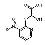 结构式 CAS# 100638-02-6, 2-[(3-硝基-2-吡啶基)硫基]丙酸