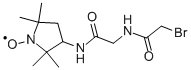 structure of CAS# 100900-13-8, 3-[2-(2-Bromoacetamido)Acetamide]-Proxyl Free Radical;2-[(2-Bromoacetyl)Amino]-N-[(3S)-1-Hydroxy-2,2,5,5-Tetramethyl-Pyrrolidin-3-Yl]Acetamide;2-[(2-Bromo-1-Oxoethyl)Amino]-N-[(3S)-1-Hydroxy-2,2,5,5-Tetramethyl-3-Pyrrolidinyl]Acetamide;2-(2-Bromoethanoylamino)-N-[(3S)-1-Hydroxy-2,2,5,5-Tetramethyl-Pyrrolidin-3-Yl]Ethanamide