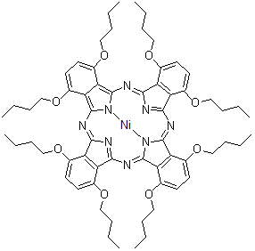 结构式 CAS# 155773-70-9, 镍(II)-5,9,14,18,23,27,32,36-八丁氧基-2,3-萘酞菁