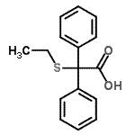 结构式 CAS# 16036-85-4, (乙硫基)(二苯基)乙酸