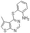 结构式 CAS# 175137-24-3, 2-[(5-甲基噻吩并[2,3-d]嘧啶-4-基)硫代]-苯胺