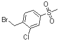 structure of CAS# 180200-86-6, 1-(Bromomethyl)-2-Chloro-4-(Methylsulfonyl)-Benzene;1-(Bromomethyl)-2-Chloro-4-(Methylsulphonyl)Benzene, 4-(Bromomethyl)-3-Chlorophenyl Methyl Sulphone;2-Chloro-4-(Methylsulphonyl)Benzyl Bromide