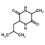 结构式 CAS# 1803-60-7, 3-异丁基-6-甲基-2,5-哌嗪二酮