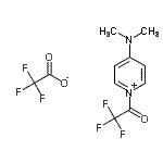 structure of CAS# 181828-01-3, 4-(Dimethylamino)-1-(Trifluoroacetyl)Pyridinium Trifluoroacetate;1-(Triflu<wbr>oroacetyl<wbr>)-4-(dime<wbr>thylamino<wbr>)pyridini<wbr>um Triflu<wbr>oroacetate;1-[4-(dim<wbr>ethylylid<wbr>ene)hydro<wbr>pyridyl]-<wbr>2,2,2-tri<wbr>fluoroeth<wbr>an-1-one,<wbr> 2,2,2-tr<wbr>ifluoroac<wbr>etic acid;4- -1- -PYRIDINIUMTRIFLUOROACETATE