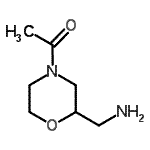 structure of CAS# 182067-97-6, 1-[2-(Aminomethyl)-4-Morpholinyl]Ethanone;1-(4-acetyl-2-morpholinyl)methanamine;1-(4-acetylmorpholin-2-yl)methanamine;2-(dihydroxymethyl)-2,5-dihydrofuran-2,5-diol