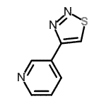 structure of CAS# 18212-27-6, 3-(1,2,3-Thiadiazol-4-Yl)Pyridine;3-(1,2,3-Thiadiazol-4-yl)pyridine;3-(4-1,2,3-THIADIAZOLYL)PYRIDINE;3-[1,2,3]Thiadiazol-4-yl-pyridine