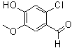 结构式 CAS# 18268-76-3, 2-氯-4-羟基-5-甲氧基-苯甲醛