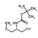 structure of CAS# 183793-49-9, Tert-Butyl N-[(1R)-1-(Hydroxymethyl)-2-Methoxy-Ethyl]Carbamate;(R)-tert-butyl 1-hydroxy-3-methoxypropan-2-ylcarbamate;N-Boc-(R)-2-amino-3-methoxy-1-propanol