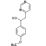 structure of CAS# 185848-10-6, 1-(4-Methoxyphenyl)-2-(4-Pyrimidinyl)Ethanol;1-(4-Methoxyphenyl)-2-(pyrimidin-4-yl) ethanol;1-(4-Methoxyphenyl)-2-pyrimidin-4-yl ethanol;1-(4-methoxyphenyl)-2-pyrimidin-4-ylethan-1-ol
