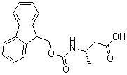 结构式 CAS# 186320-18-3, 3-[[(9H-芴-9-基甲氧基)羰基]氨基]-丁酸