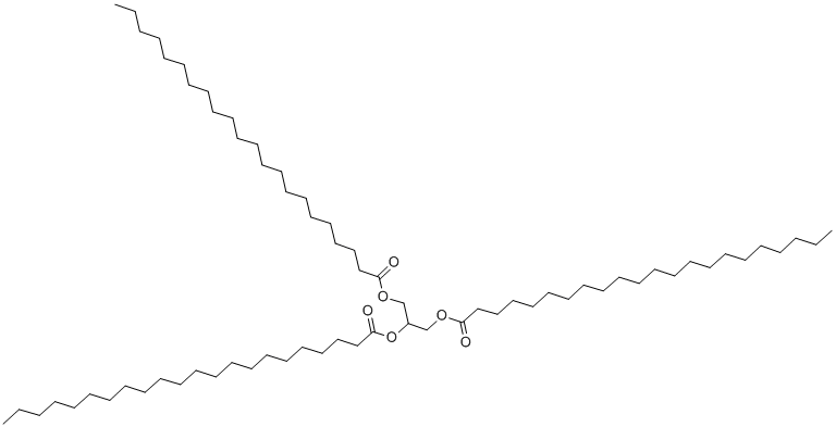 structure of CAS# 18641-57-1, Tribehenin (C22:0);[2-Docosanoyloxy-1-(Docosanoyloxymethyl)Ethyl] Docosanoate;Docosanoic Acid [2-(1-Oxodocosoxy)-1-(1-Oxodocosoxymethyl)Ethyl] Ester;Behenic Acid [2-Docosanoyloxy-1-(Docosanoyloxymethyl)Ethyl] Ester
