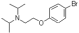 structure of CAS# 187663-88-3, N-[2-(4-Bromophenoxy)Ethyl]-N-Isopropyl-2-Propanamine;[2-(4-Bromo-phenoxy)-ethyl]-diisopropyl-amine;4-[2-N,N-Diisopropylaminoethoxy]bromobenzene;4-[2-N,N-Diisopropylamino-ethoxy]phenylbromide