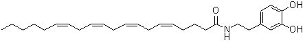 结构式 CAS# 199875-69-9, (5Z,8Z,11Z,14Z)-N-[2-(3,4-二羟基苯基)乙基]-5,8,11,14-二十碳四烯酰胺