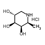 结构式 CAS# 210174-73-5, (2S,3R,4S,5R)-2-甲基-3,4,5-哌啶三醇盐酸盐(1:1)