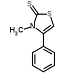 结构式 CAS# 21402-19-7, 3-甲基-4-苯基-1,3-噻唑-2(3H)-硫酮