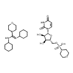 结构式 CAS# 24558-91-6, N,N'-二环己基-4-吗啉甲脒-5'-O-[羟基(4-吗啉基)磷酰]尿苷(1:1)