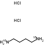 结构式 CAS# 2747-92-4, 1,4-丁烷(<sup>15</sup>N<sub>2</sub>)二胺二盐酸盐