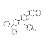 结构式 CAS# 312637-48-2, (3R)-N-{(2R)-3-(4-氯苯基)-1-[4-环己基-4-(1H-1,2,4-三唑-1-基甲基)-1-哌啶基]-1-氧代-2-丙基}-1,2,3,4-四氢-3-异喹啉甲酰胺