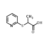 structure of CAS# 32002-78-1, 2-(2-Pyridinylsulfanyl)Propanoic Acid;(S)-2-(PYRIDIN-2-YLSULFANYL)-PROPIONIC ACID;2-(2-Pyridinylsulfanyl)propanoic acid;2-(2-Pyridinylsulfanyl)propanoic acid #