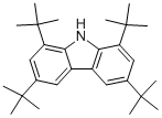 structure of CAS# 34601-54-2, 1,3,6,8-Tetrakis(Tert-Butyl)Carbazole;1,3,6,8-TETRAKIS(TERT-BUTYL)CARBAZOLE;TOSLAB 97919