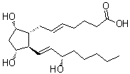 结构式 CAS# 36150-01-3, (5E,9alpha,11alpha,13E,15S)-9,11,15-三羟基前列腺-5,13-二烯-1-酸