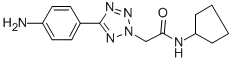 结构式 CAS# 436092-98-7, 2-[5-(4-氨基-苯基)-四唑-2-基]-N-环戊基-乙酰胺