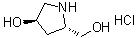 结构式 CAS# 478922-47-3, (3R,5S)-5-(羟基甲基)-3-吡咯烷醇盐酸盐(1:1)