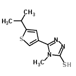 结构式 CAS# 588687-48-3, 5-(5-异丙基-3-噻吩基)-4-甲基-4H-1,2,4-三唑-3-硫醇