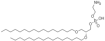 结构式 CAS# 61423-61-8, 磷酸单(2-氨基乙基)单[(2R)-2,3-二(十六烷氧基)丙基]酯