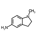 结构式 CAS# 64180-07-0, 1-甲基-5-吲哚啉胺