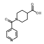 结构式 CAS# 67691-60-5, 1-异烟酰-4-哌啶羧酸