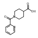 结构式 CAS# 67691-62-7, 1-(2-吡啶基羰基)-4-哌啶羧酸