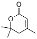 structure of CAS# 6970-56-5, 4,6,6-Trimethyl-5,6-Dihydro-2H-Pyran-2-One;2H-Pyran-2-One, 5,6-Dihydro-4,6,6-Trimethyl-;Nsc62023;Inchi=1/C8h12o2/C1-6-4-7(9)10-8(2,3)5-6/H4h,5H2,1-3H