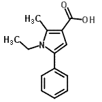 结构式 CAS# 724744-76-7, 1-乙基-2-甲基-5-苯基-1H-吡咯-3-羧酸