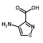 结构式 CAS# 72632-94-1, 4-氨基-1,2-噻唑-3-羧酸