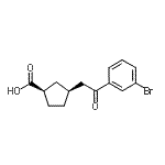 结构式 CAS# 733740-33-5, (1R,3S)-3-[2-(3-溴苯基)-2-氧代乙基]环戊烷羧酸