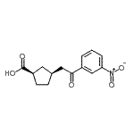 结构式 CAS# 733740-49-3, (1R,3S)-3-[2-(3-硝基苯基)-2-氧代乙基]环戊烷羧酸