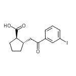 structure of CAS# 733740-71-1, (1R,2S)-2-[2-(3-Iodophenyl)-2-oxoethyl]cyclopentanecarboxylic acid;trans-2-[<wbr>2-(3-iodo<wbr>phenyl)-2<wbr>-oxoethyl<wbr>]cyclopen<wbr>tane-1-ca<wbr>rboxylic <wbr>acid