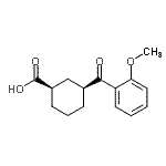 结构式 CAS# 735269-71-3, (1R,3S)-3-(2-甲氧基苯甲酰基)环己烷羧酸