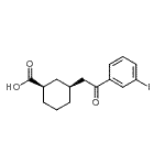 structure of CAS# 735275-38-4, (1R,3S)-3-[2-(3-Iodophenyl)-2-oxoethyl]cyclohexanecarboxylic acid;cis-3-[2-<wbr>(3-iodoph<wbr>enyl)-2-o<wbr>xoethyl]c<wbr>yclohexan<wbr>e-1-carbo<wbr>xylic acid