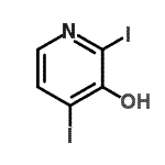 结构式 CAS# 750638-97-2, 2,4-二碘-3-吡啶醇