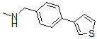 structure of CAS# 869901-17-7, N-Methyl-4-(3-Thienyl)-Benzenemethanamine;N-Methyl-N-(4-Thien-3-Ylbenzyl)Amine 97%;N-METHYL-N-(4-THIEN-3-YLBENZYL)AMINE
