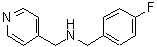 structure of CAS# 869945-23-3, 1-(4-Fluorophenyl)-N-(4-pyridinylmethyl)methanamine;(4-fluorobenzyl)(4-pyridinylmethyl)amine hydrochloride;(4-Fluorobenzyl)(pyridin-4-ylmethyl)amine;1-(4-fluorophenyl)-N-(pyridin-4-ylmethyl)methanamine