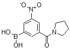 structure of CAS# 871332-81-9, B-[3-Nitro-5-(1-Pyrrolidinylcarbonyl)Phenyl]-Boronic Acid;3-Nitro-5-(Pyrrolidin-1-Ylcarbonyl)Benzeneboronic Acid 98%;3-Nitro-5-(1-Pyrrolidinylcarbonyl)Benzeneboronic Acid, 98%;3-NITRO-5-(PYRROLIDIN-1-YLCARBONYL)BENZENEBORONIC ACID