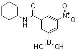 structure of CAS# 871332-85-3, [3-(Cyclohexylcarbamoyl)-5-nitrophenyl]boronic acid;3-(Cyclohexylaminocarbonyl)-5-nitrophenylboronic acid;3-(Cyclohexylcarbamoyl)-5-nitrophenylboronic acid;3-Cyclohexylaminocarbonyl-5-nitrophenylboronic acid