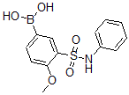 structure of CAS# 874219-51-9, B-[4-Methoxy-3-[(Phenylamino)Sulfonyl]Phenyl]-Boronic Acid;3-(N-Benzylsulphonamido)-4-Methoxybenzeneboronic Acid 93%;3-(N-Benzylsulphonamido)-4-Methoxybenzeneboronic Acid;3-(N-BENZYLSULPHAMOYL)-4-METHOXYBENZENEBORONIC ACID
