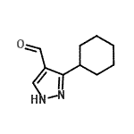 结构式 CAS# 874908-43-7, 3-环己基-1H-吡唑-4-甲醛